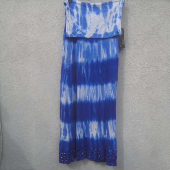INC International Concepts Dress Skirt Size Small Blue Tie Dye Bohemian - Picture 4 of 4